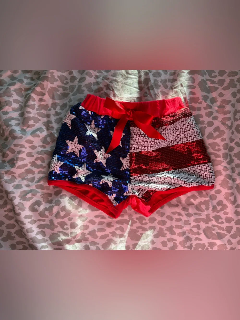 Sparkle in Pink Toddler Girls Sequin American Flag Shorts